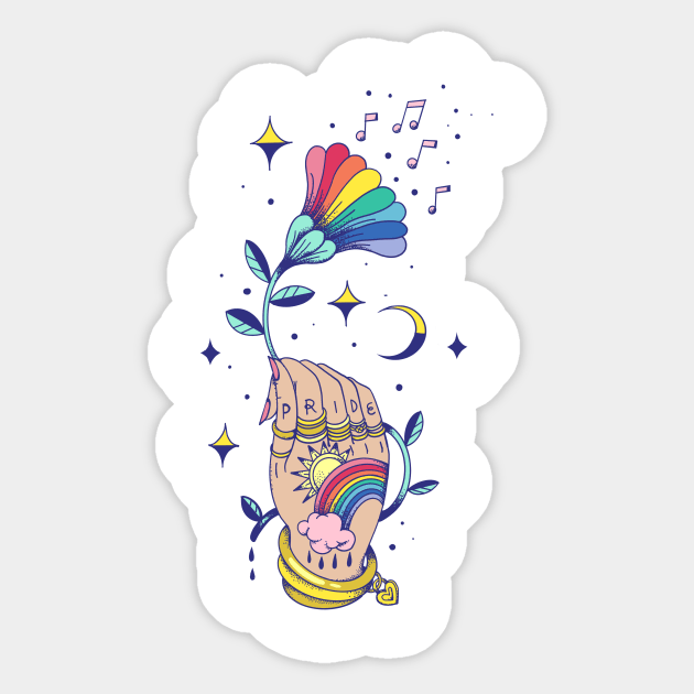 Pride month rainbow flower Sticker by Paolavk